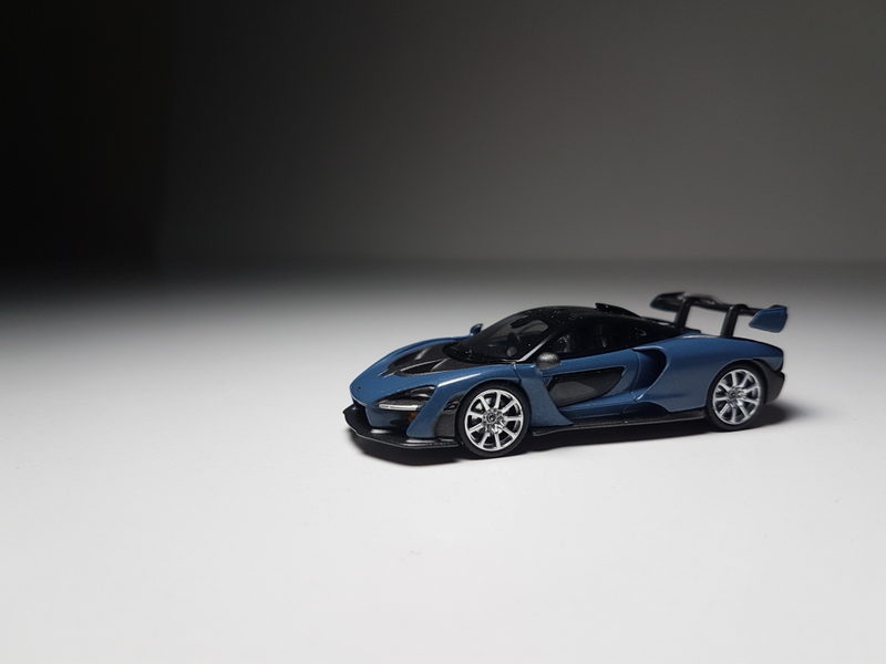 Illustration for article titled Mini GT McLaren Senna in Victory Grey